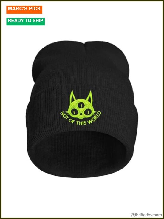 Cute Yellow Duck Embroidered Beanie Knit Hat for Men Women, Funny Graphic main image 5
